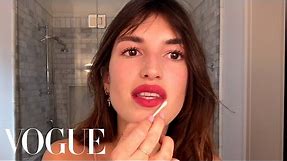 Jeanne Damas Does French-Girl Red Lipstick—And a 5-Second Easy Bang Trim | Beauty Secrets | Vogue