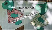 Sunbonnet sue appliqué | sew along with me as I make a block to finish this quilt
