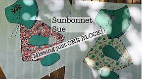 Sunbonnet sue appliqué | sew along with me as I make a block to finish this quilt