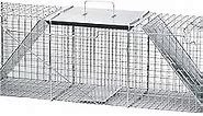Havahart 1045SR Large 2-Door Humane Catch and Release Live Animal Trap for Armadillos, Beavers, Bobcats, Small Dogs, Cats, Foxes, Groundhogs, Nutria, Opossums, Raccoons, and Similar-Sized Animals