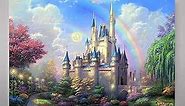 Castle Backdrop 5x3ft Washable ironable Polyester Princess Castle Backdrop Dreamy Castle Backdrop Cinderella Castle Backdrop for Birthday Party Photo Booth Backdrop YL110