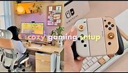 My Cozy Gaming Desk Setup 2022 | Nintendo Switch Accessories, PC Gaming Setup, Ultrawide Gaming