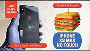 HARD DROP! iPhone XS Max with No Touch - How To Bottom Board Swap - Sandwich Repair