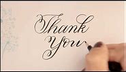 calligraphy fancy letters - how to write Thank you - for beginners