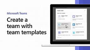 Create a team with templates