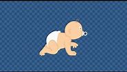 Crawling Baby Cartoon Animation Template - Video Clip & After Effects Project 👶