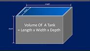 Calculating tank volume capacity in litres and cubic meters
