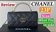Review CHANEL Flap Phone Holder With Chain 23P Collection | Size | What fits in side| Mod Shots