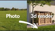 Add grass to a 3d render with Photoshop.