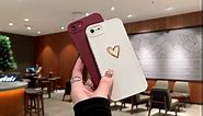Teageo for iPhone SE 2022, SE 2020, iPhone 7, iPhone 8 Case for Women Girls, Cute Luxury Heart Phone Case [Soft Anti-Scratch Full Camera Lens Protective Cover] Silicone Girly Shockproof Case-Burgundy