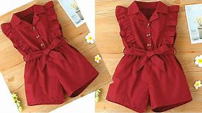 Baby jumpsuit/kids dungree dress cutting and stitching easy way/baby dress design/jumpsuit