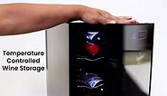 Koolatron 8 Bottle Wine Cooler, Black, 0.8 cu. ft.. (23L) Freestanding Thermoelectric Wine Fridge WC-08