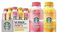 Starbucks Pink & Paradise Drink, 2 Flavor Variety Pack, Coconut Milk, 14oz Bottles (12 Pack)
