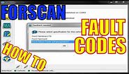 Forscan - How To Read And Delete Fault Codes