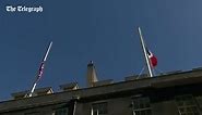 The Telegraph - Union Flag and French flag in half mast...
