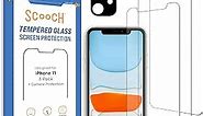 Scooch (5-in-1 iPhone 11 Screen Protector (3-Pack) with Camera Lens Protector (2-Pack) Premium 9H Tempered Glass, Anti-Scratch, Anti-Fingerprint, Impact Resistant, Case-Friendly, HD Clarity