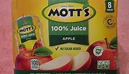 MOTT'S 100% APPLE Juice, 8-pouch box (Show & Review) 6.75 fl oz (200 mL) pouches, no sugar added