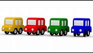¡Aprende colores con los 4 coches coloreados! Dibujos animados de coches. Series para niños.