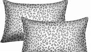 GALMAXS7 Satin Pillowcase for Hair and Skin Grey Leopard Print Satin Pillowcase Envelope Pillowcase Standard Size Set of 2 Soft and Cozy Pillowcase Satin for Women