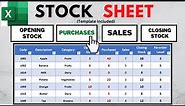 Creating a Simple Stock Sheet Template in Excel With Navigation Bar | Inventory Management