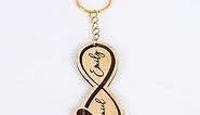 Pack of 10-15-25-35-50-100 Personalized Wooden Key Chain Customized Key Ring Accessories for Your Guests Wooden Keychain Wedding Party Favors (Infinity)