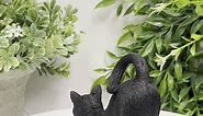 JFSM INC. 3.75" Black Cat Stretching Hand Painted Figurine - Gifts for Cat Lovers, Cat Lover Gifts for Women, Cat Lover Gifts for Men, Cat Decor for Cat Lovers, Home Decor for Cat Lovers