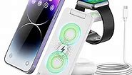 3 in 1 Wireless Charger for iPhone Stand,Foldable 3 in 1 Charging Station,18W Travel Charger Multiple Devices for iPhone 15/14/13/12,AirPods, Portable Charger for Apple Watch Ultra/SE/9/8/7/6/5/4/3/2