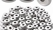 100pcs 6mm Flat Disc Spacer Beads Stainless Steel Round Rondelle Loose Bead Spacers Jewelry Spacers Charms for DIY Necklace Jewelry Making