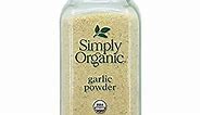 Simply Organic Garlic Powder, 3.64-Ounce Jar, Pure A-Grade Organic Garlic, Dried & Ground, Kosher, No ETO, Non GMO