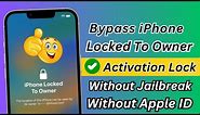 Bypass iPhone Loked To Owner ! How To Unlock iPhone 6s/7/8/X/11/12/13/14 Series Without Jailbreak Pc