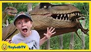 Giant Dinosaurs & Life Size T-Rex! Family Visit Fun Kids Jurassic Adventure Dinosaur Park