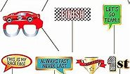 Cheerland Racing Car Theme Photo Booth Props | Birthday Party Photo Pros for Kids and Adults | Race Car Fan Events and Celebration Party Supplies