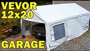 Vevor 12x20 Portable Garage full assembly and overview