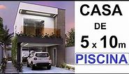 CASA PEQUENA DE 5 x 10 m - SOBRADO DUPLEX COM PISCINA # 58