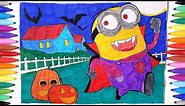 Minions Halloween Coloring Pages | How to Draw Minions | Drawing and Painting for Kids