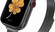 CTYBB for Apple Watch Band Series Ultra SE 8 7 6 5 4 3 2 1 38mm 40mm 41mm 42mm 44mm 45mm 49mm, Stainless Steel Slim & Thin Mesh Magnetic Clasp Strap Women and Girl Replacement Band for iWatch (41mm/40mm/38mm,Black)