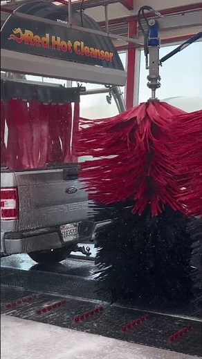 Car wash tunnel car wash POV at Tommy's Express