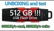UNBOXING 512 GB Kingston HyperX Savage USB 3.1 flash drive 350MB/s read, 250MB/s write