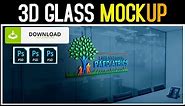 3D glass mockup free download | Free PSD Logo Mockup | How to use mockup in photoshop
