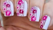 White NAILS With Pink Flower NAIL ART ~ Classy Summer Nail Design 2023
