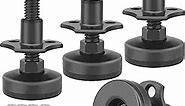 Anwenk Adjustable Leveling Feet Furniture Levelers Table Feet Heavy Duty Leg Levelers for Cabinets Sofa Tables Chairs,Support 1320LBs, T-Nut Kit 3/8”-16 Thread, Large Base- 4 Pack, Black