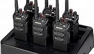 Retevis RT48 IP67 Waterproof Walkie Talkies for Adults,2 Way Radios Long Range,with 6 Way Multi Unit Charger,VOX,SOS Alarm,Rugged Two Way Radio for Construction Hotel School Manufacturing (6 Pack)