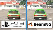 BeamNG.drive on PC vs Playstation 3 Side by Side Comparison [Jumps, Crashes]