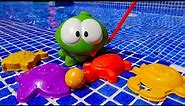 Om Nom Toy's adventures - Learn colors and sea animals & Funny video for kids