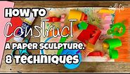 ART VIDEO: How to construct a 3D PAPER SCULPTURE using 8 techniques with Kerri Bevis #artlife​