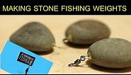 Making stone fishing weights or sinkers