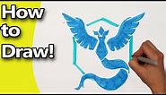 How to Draw Pokemon Go Team Mystic Emblem Logo Step by Step