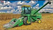 JOHN DEERE 4420 Combine Harvesting Corn