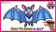 How to draw a bat easy step by step | Bat Coloring | Bee Cute
