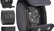 Leather Watch Roll Travel Case – Watch Travel Case for Men – Travel Watch Cases for Men – Single Watch Case Travel – Black Watch Roll Case – Leather Watch Case Travel – Watch Leather Travel Case
